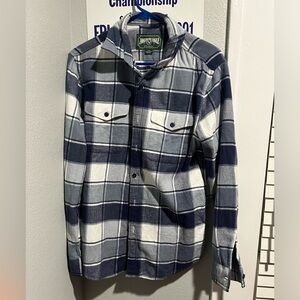 Navy blue and gray flannel